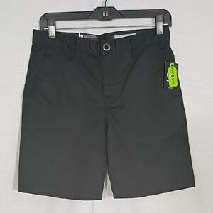 NWT Volcom Boys Black Frickin Chino Short Modern Straight Regular Rise Size 29
